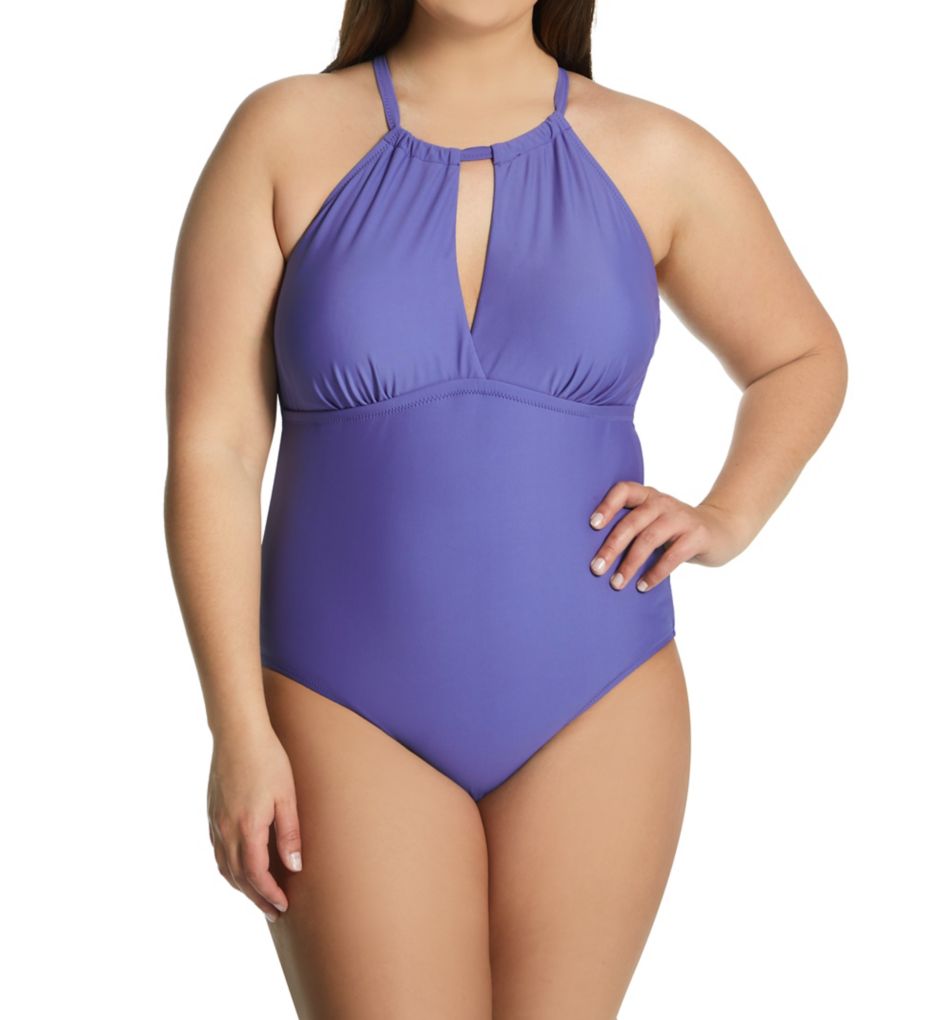 Plus Size Calina Solids Catania One Piece Swimsuit-fs