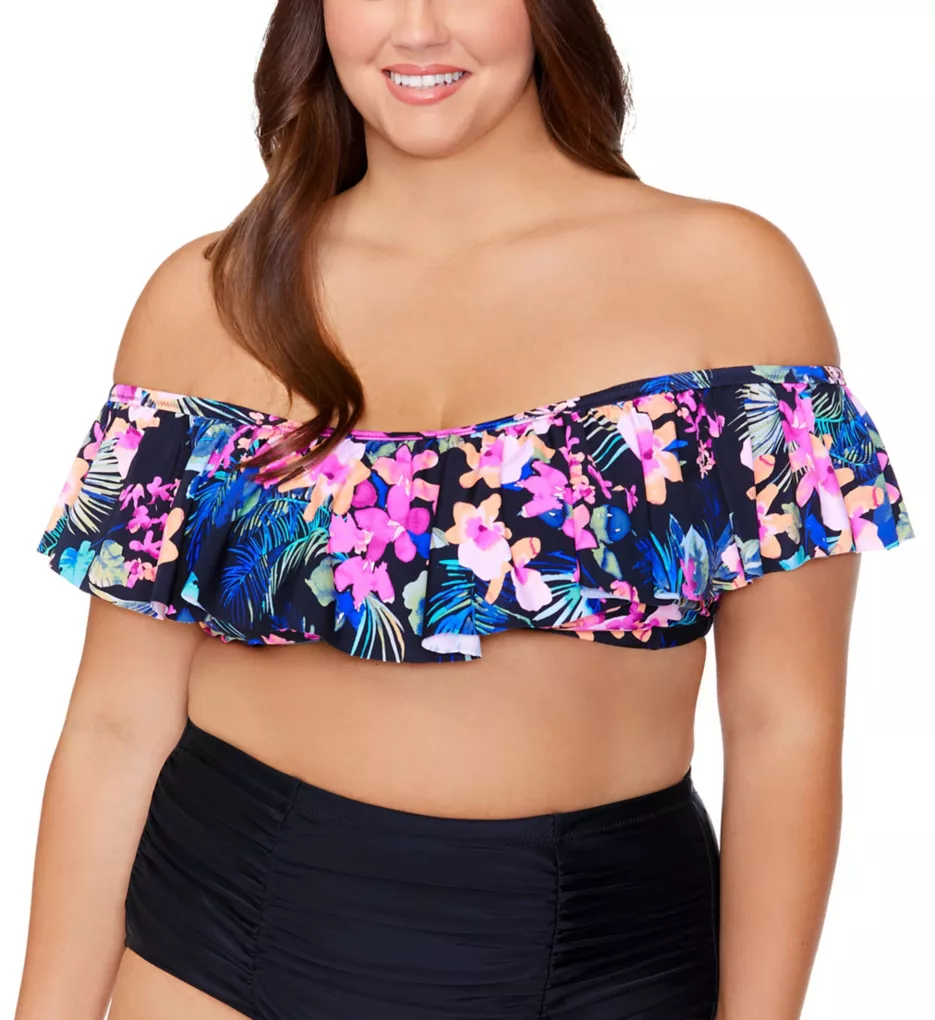 Plus Size Atlantic Solids Topanga Bra Swim Top Black 18W by Raisins Curve