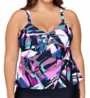 Raisins Curve Plus Size Stir It Up Zanzibar Tankini Swim Top G840445