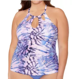 Plus Size Take A Trip Rosalie Tankini Swim Top Shadow 14W