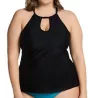 Raisins Curve Plus Size Atlantic Solids Rosalie Tankini Swim Top J840025 - Image 1