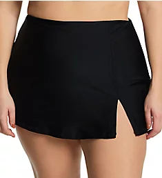 Plus Size Atlantic Solids Peru Skirt Swim Bottom Black 14W