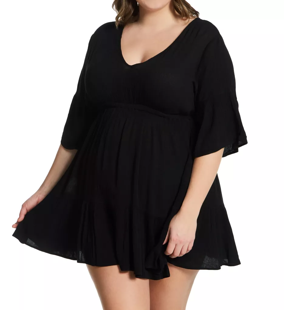 Plus Size Tavarua Dress Cover Up Black 1X