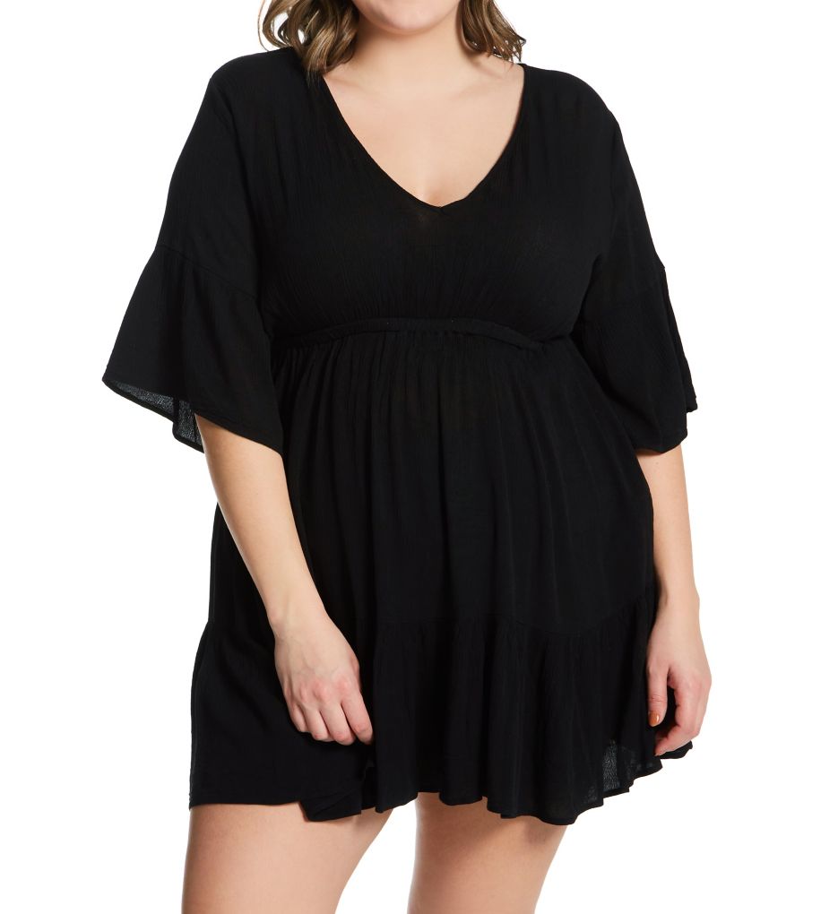 Raisins Curve Plus Size Tavarua Dress Cover Up Black 3X  - Image 1