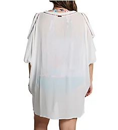 Plus Size Tranquilo Caftan Cover Up White 1X