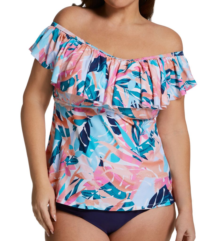 Plus Size Miami Nights Tortuga Tankini Swim Top-gs