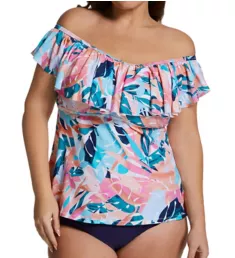 Plus Size Miami Nights Tortuga Tankini Swim Top