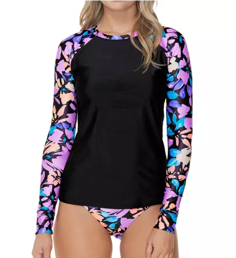 Raisins Salt + Soul Back Zip Rashguard Swim Top G710193