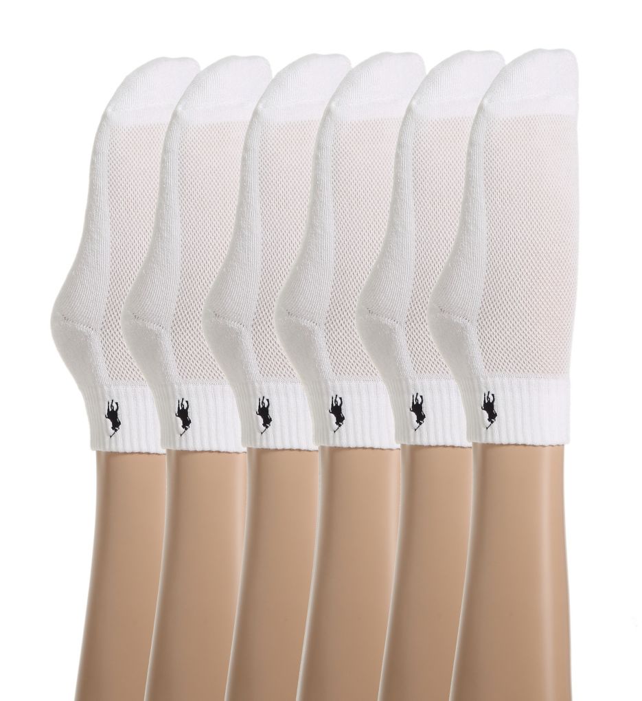 Ralph Lauren 7240000 RL Sport Quarter Sock - 6 Pair Pack (White O/S)