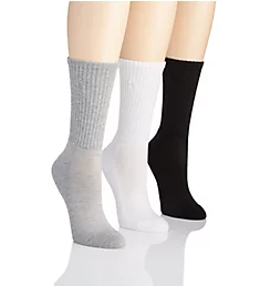 Cushioned Sole Mesh Top Crew Sock - 3 Pack