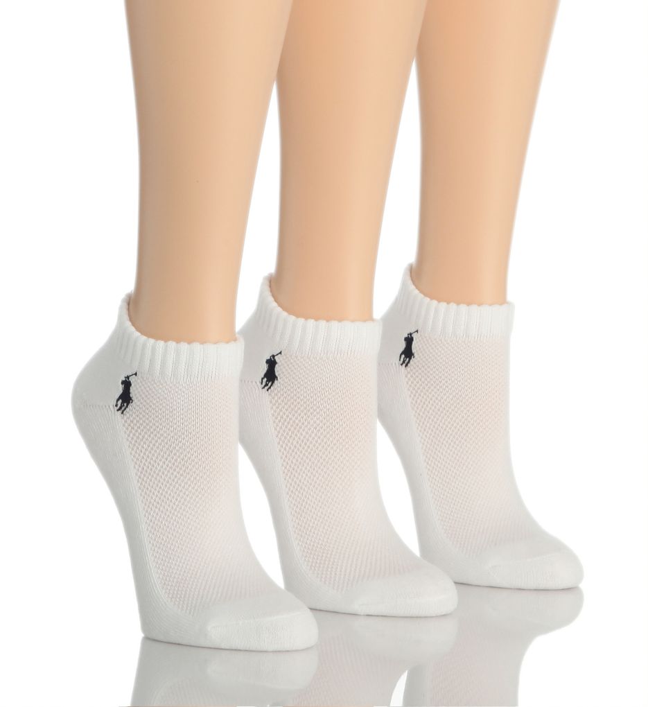 Ralph Lauren 7370 RL Sport Cushion Foot Sock - 3 Pair Pack (White O/S)