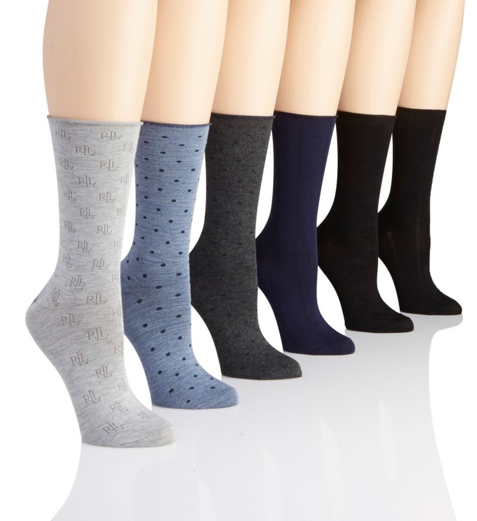 Assorted 2 Pattern Trouser Sock - 6 Pair Pack