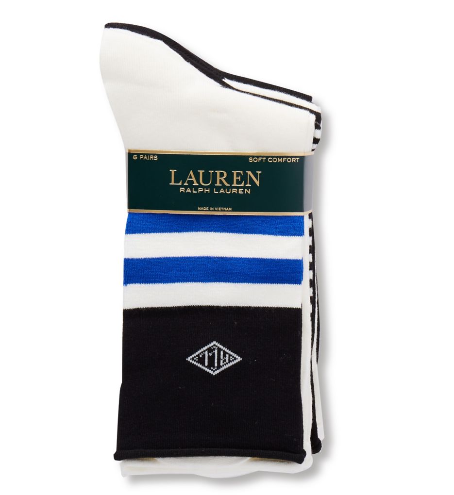 Lauren Stripe Roll Top Trouser Sock - 6 Pack-fs