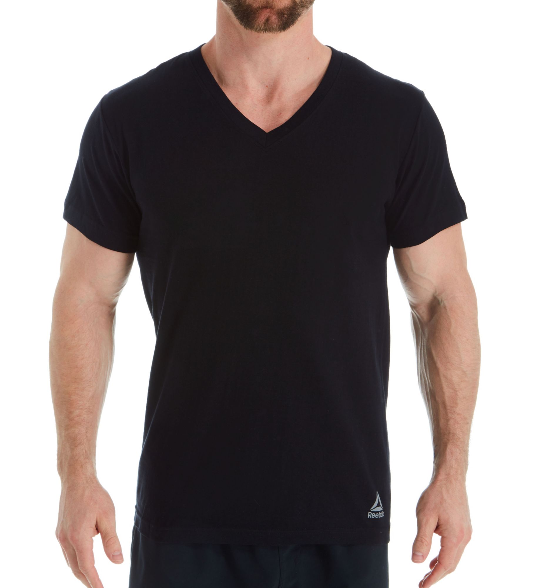 Reebok Sport Cotton Jersey V-Neck T-Shirts - 3 Pack BkHtGr S  - Image 1