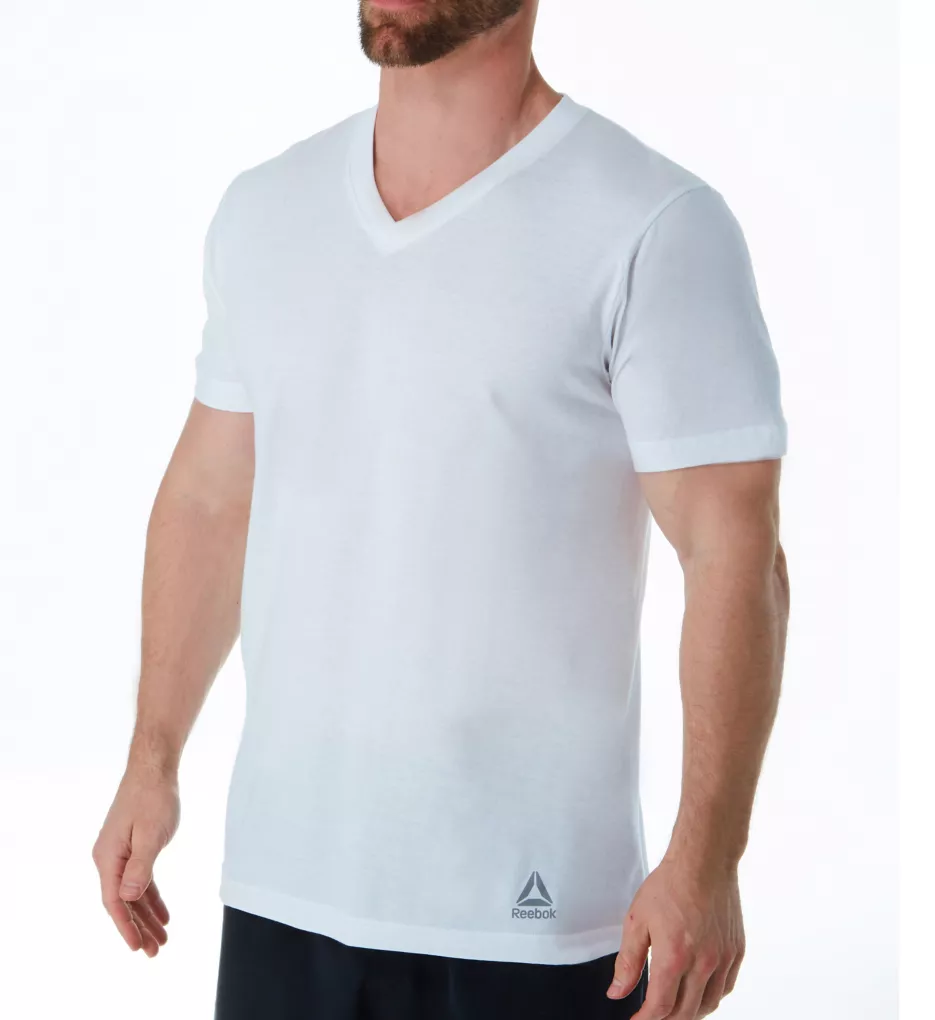 Sport Cotton Jersey V-Neck T-Shirts - 3 Pack WHT S