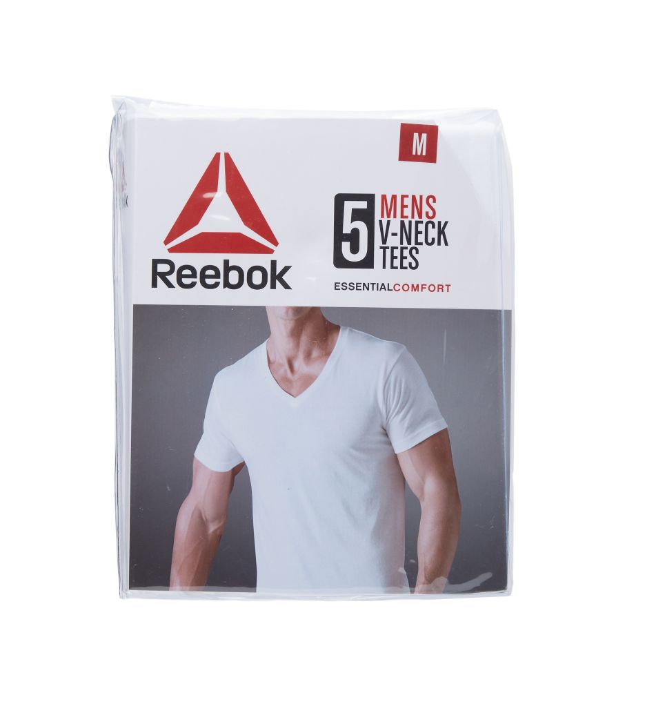 Reebok Sport Cotton Jersey V-Neck T-Shirt - 5 Pack 00CPT05 - Image 3
