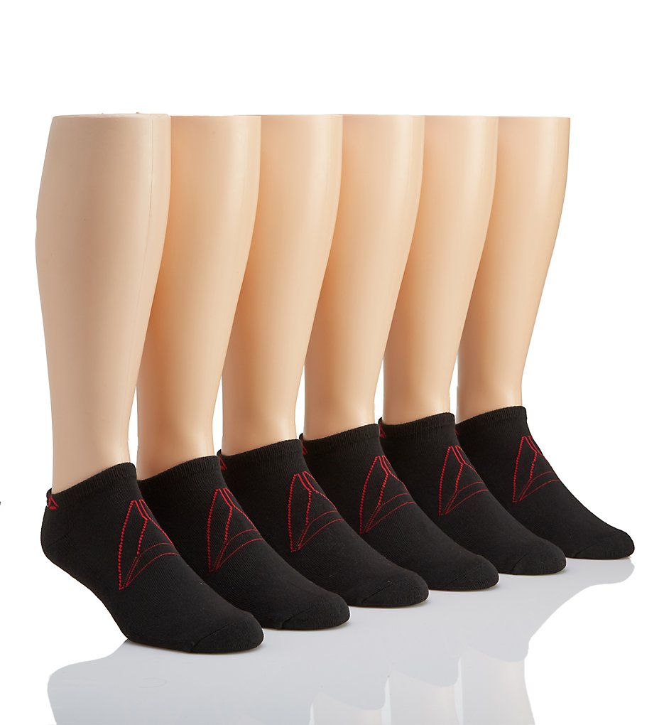 Reebok 173LC14 Low Cut Logo Athletic Socks - 6 Pack (Black)