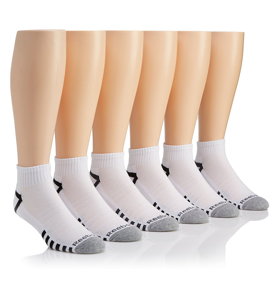 Reebok 173QT04 Athletic Quarter Socks - 6 Pack (White)