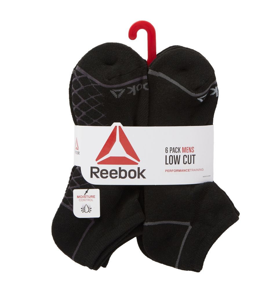 Low Cut Grid Athletic Socks - 6 Pack-fs