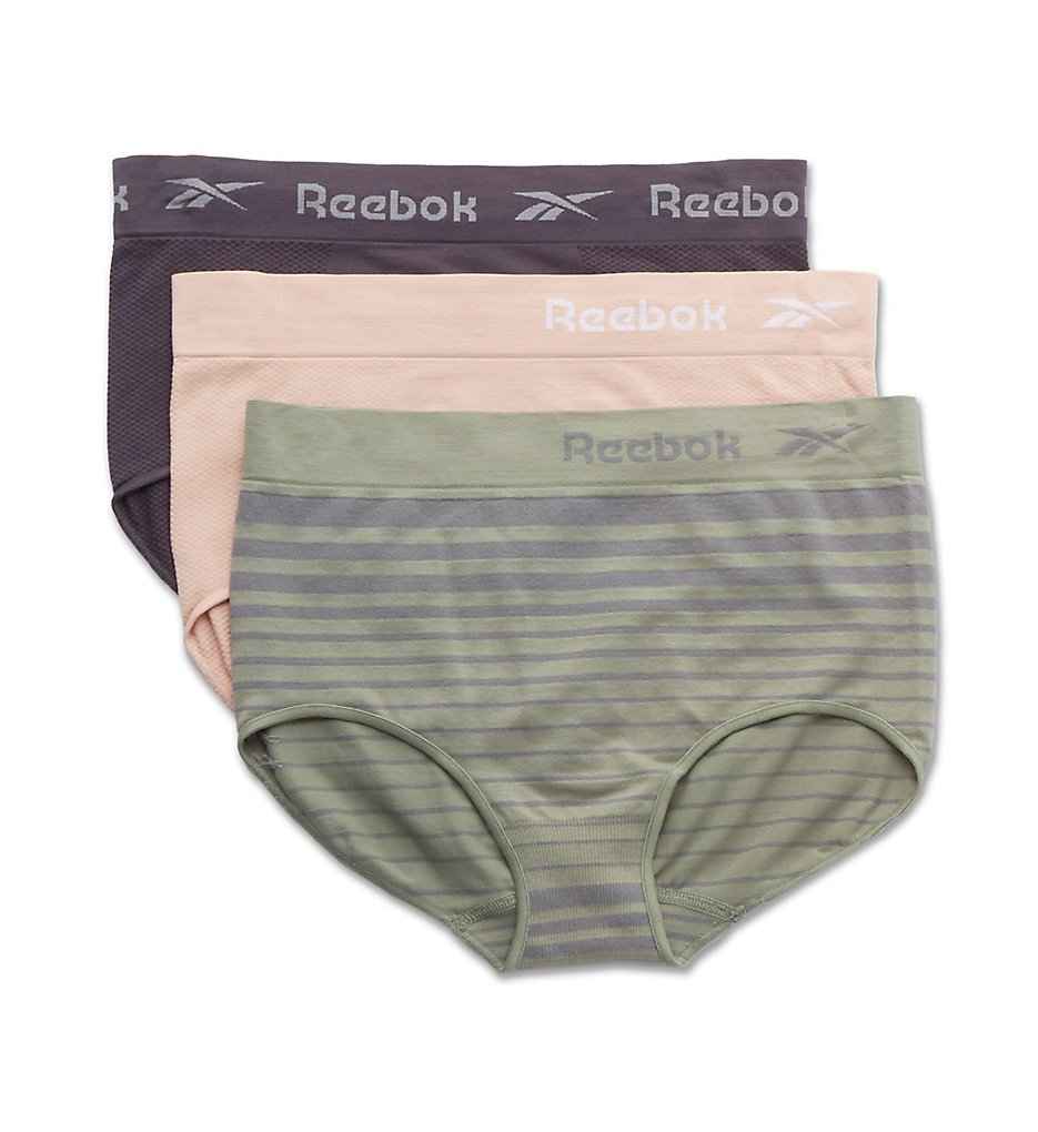 Reebok - Reebok 203UH30 Seamless Brief Panty - 3 Pack (Lilypad/Rosedust/Black S)