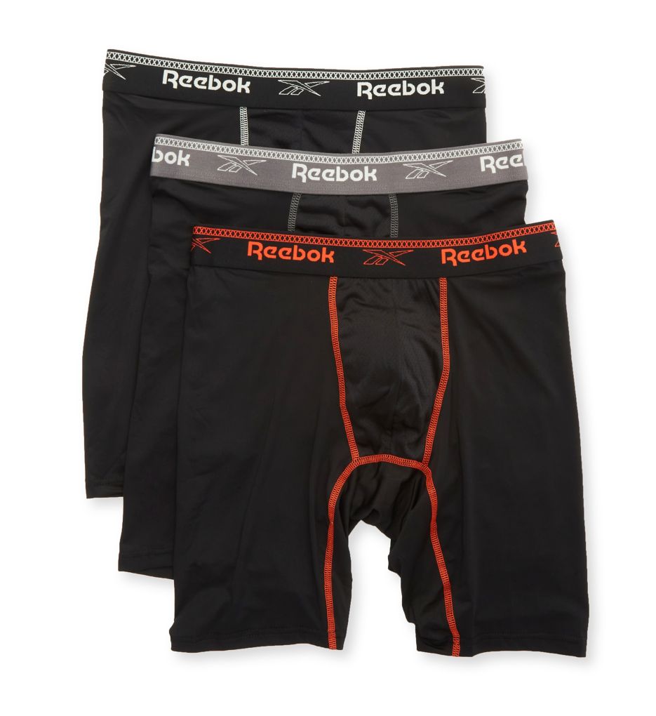 Performance Compression Boxer Briefs 3 Pack BLK L by Reebok