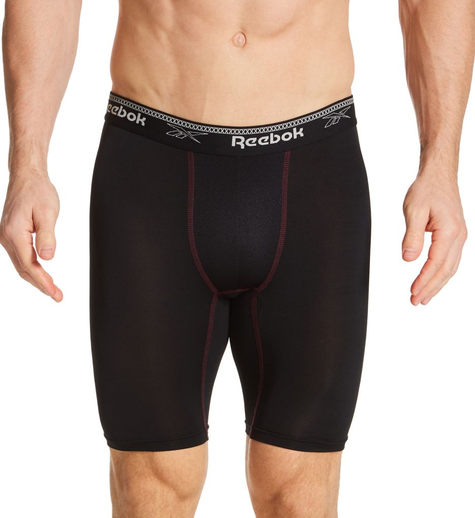 Reebok Boy's 3 Pack Long Leg Boxer Briefs in Black for Men