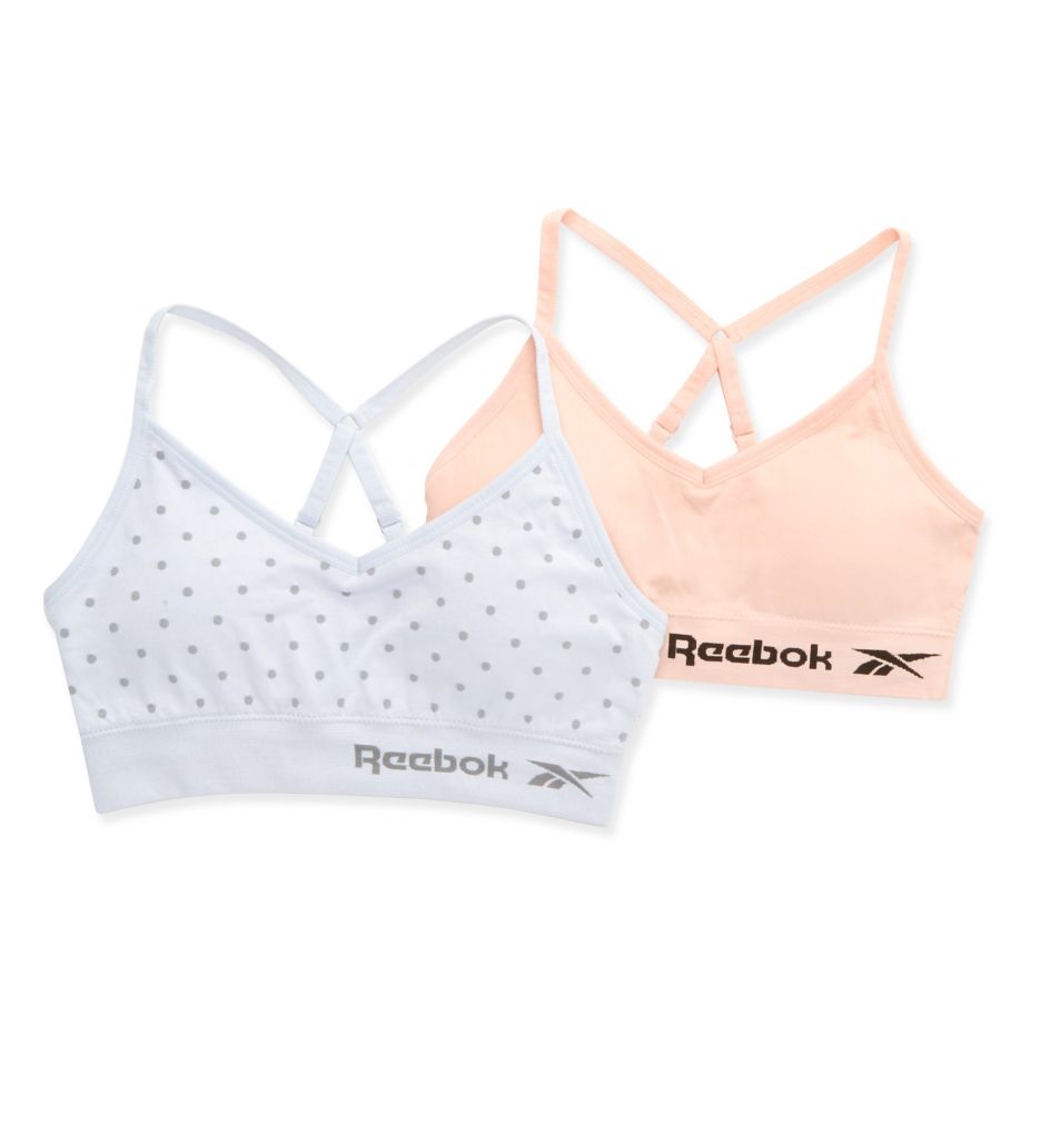 Reebok Girls Seamless Bras Strappy Bralettes, 2-Pack 