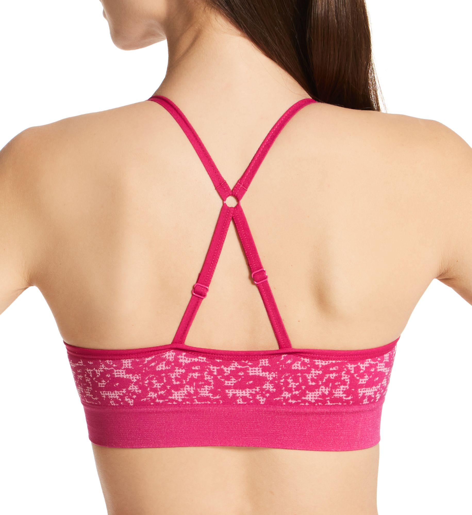 Reebok Seamless Bralette - 2 Pack Very Berry/Gry Melange L  - Image 2