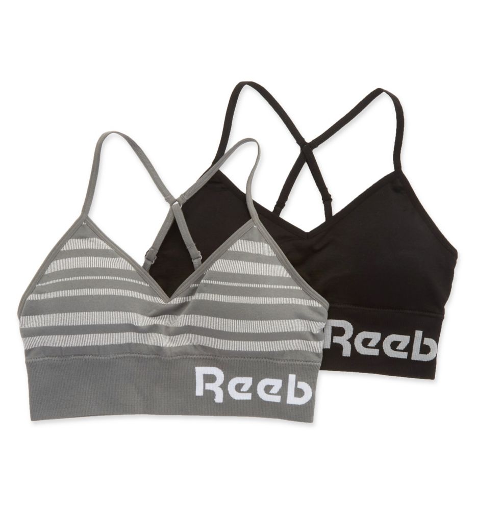 Reebok Girls Seamless Bra Strappy Bralettes, 2-Pack, XL