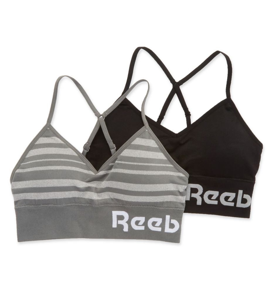 Women's 2-Pack Seamless Longline Bra With Logo Straps, Bra