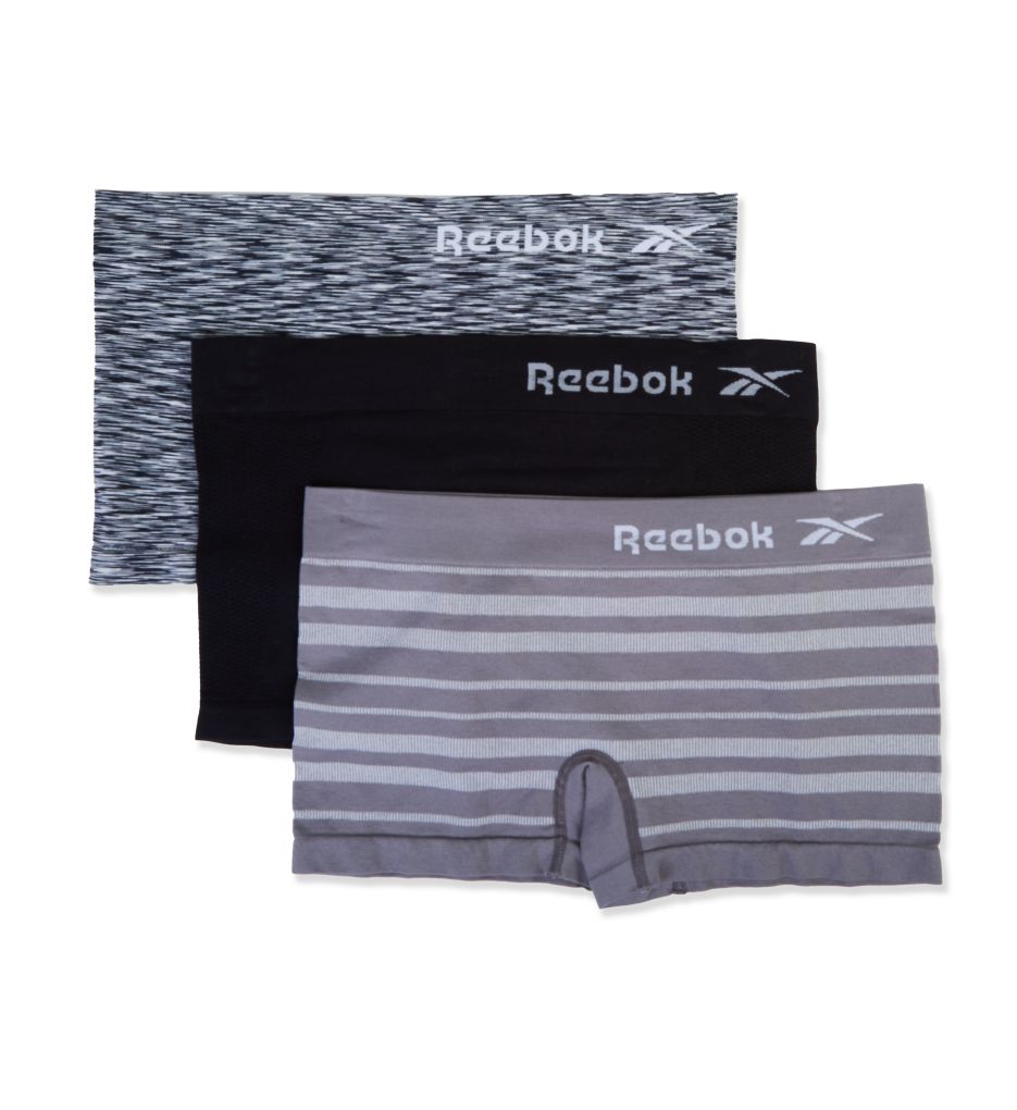 Reebok (2479384): Reebok 213UH04 Seamless Boyshort Panty - 3 Pack (SmkePrlJacq/BlkSdye/B XL)