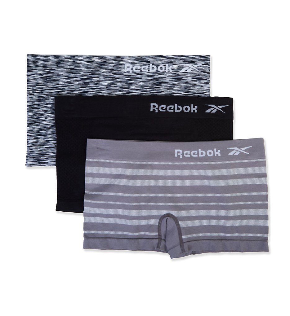 Reebok - Reebok 213UH04 Seamless Boyshort Panty - 3 Pack (SmkePrlJacq/BlkSdye/B XL)