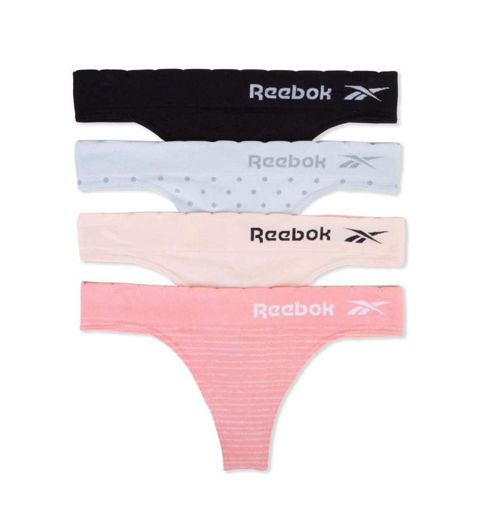 Reebok Women's Reebok WomenÂ'sports Thongs, Bonded Seamless Multi Pack Workout  Underwear Â– Black/White/Cold Grey, Pa Thongs, Black/White/Cold Grey, XS UK  : : Fashion