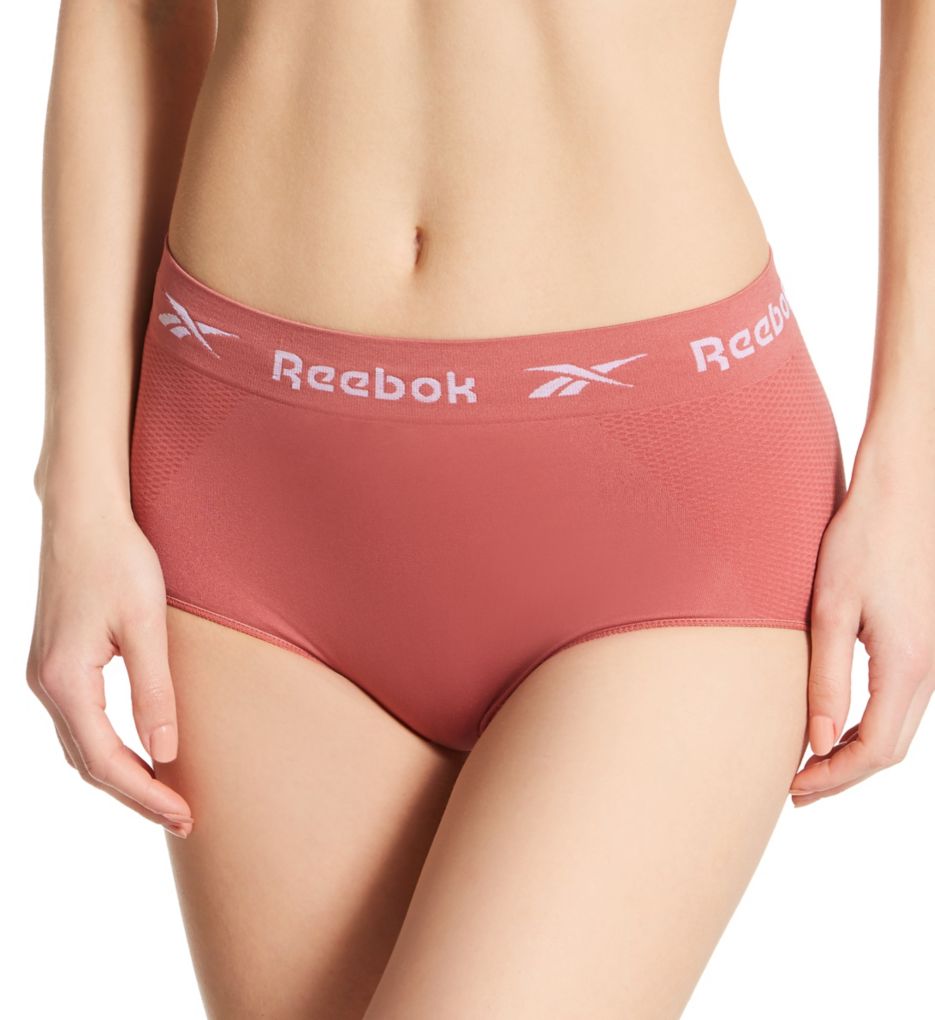 Reebok Women's Seamless Brief Panty - 4 Pack in Rose/Grey/Black (31UH142), Size Small