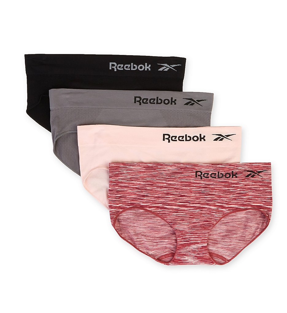 Reebok (2479293) - Reebok 213UH16 Seamless Hipster Panty - 4 Pack (Wine Spacedye Assort XL)
