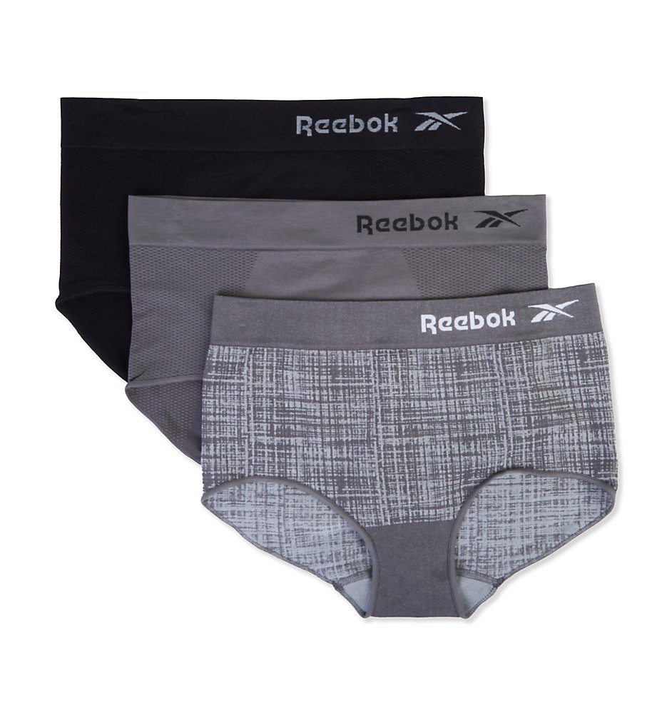 Reebok >> Reebok 213UH30 Seamless Brief Panty - 3 Pack (SmkePrlJacq/SmkPrl/Blk XL)