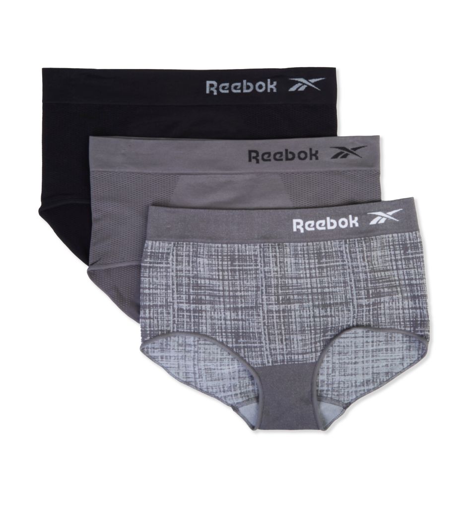 Reebok Womens Bonded Briefs (3 Pack - Black/White/Cold Grey)