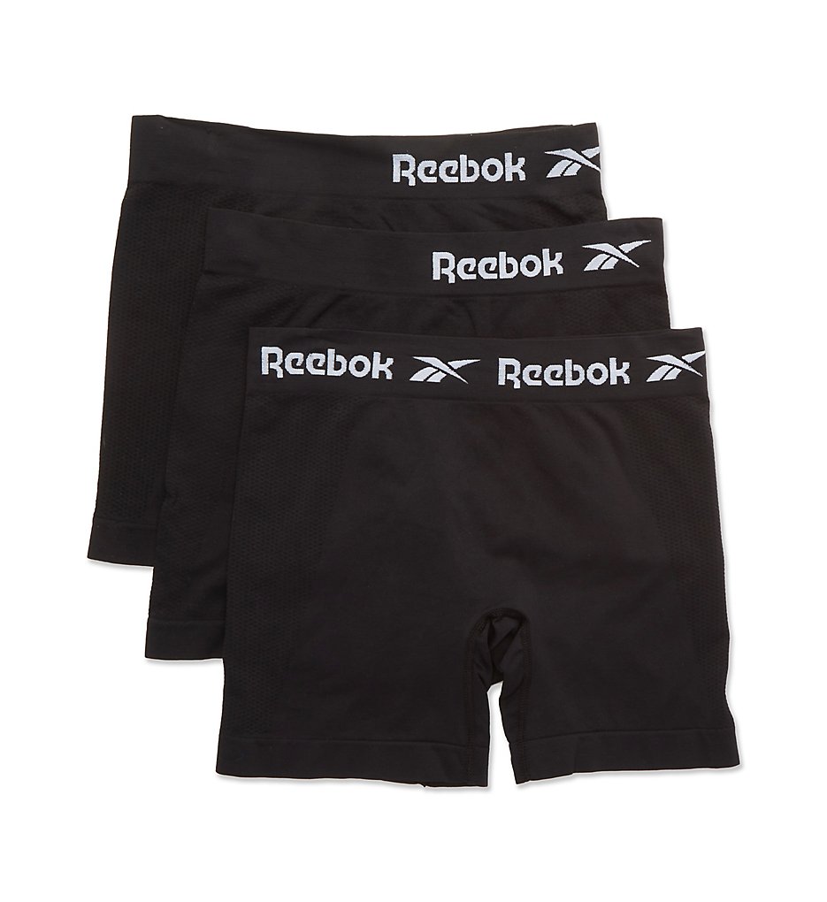 Reebok - Reebok 213UH72 Seamless Long Leg Boyshort Panty - 3 Pack (Black S)
