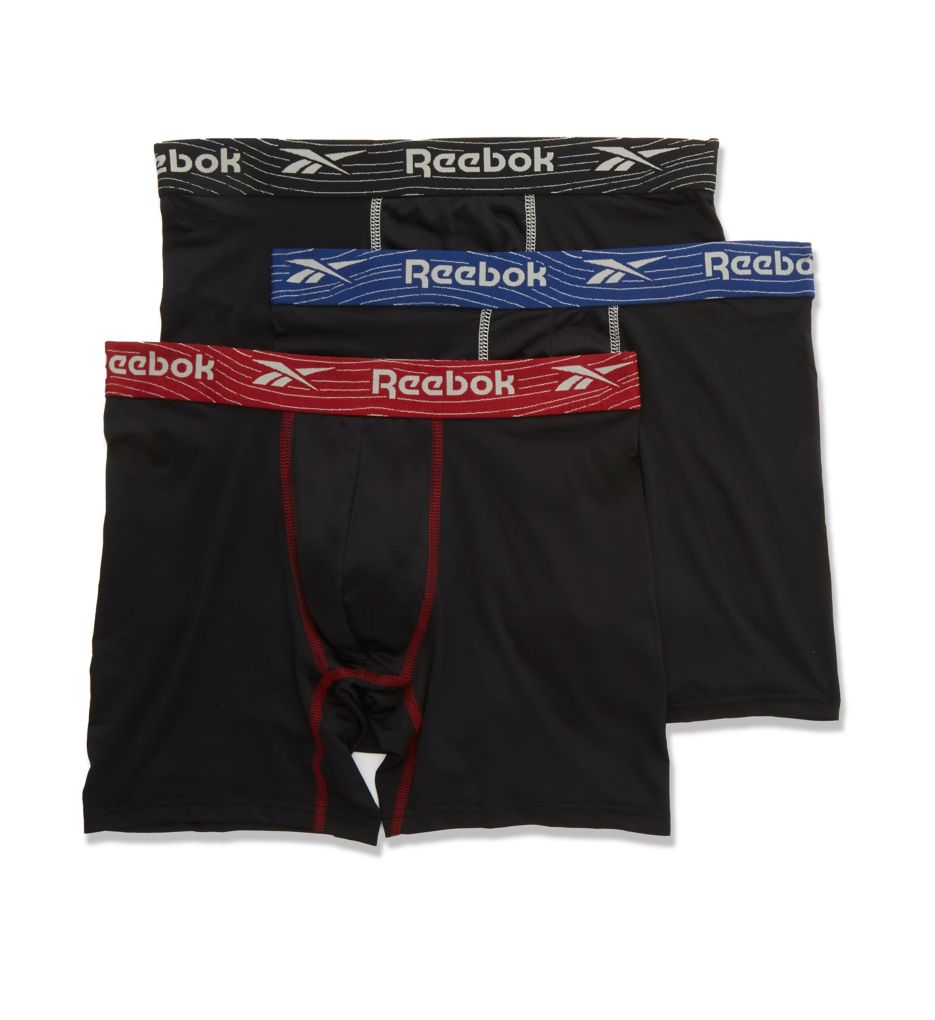 Cooling Performance Boxer Briefs - 3 Pack BLK L by Reebok