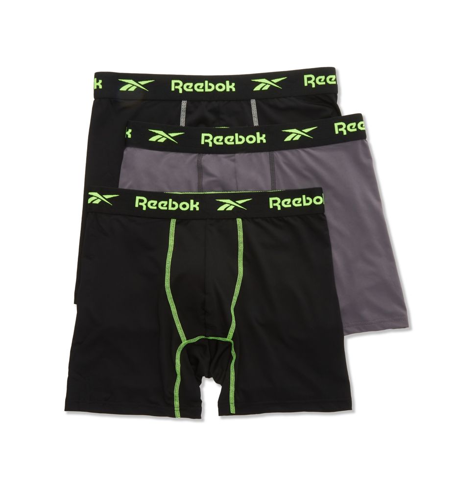 REEBOK Performance 3 Pack black/camo & blue Boxer Briefs underwear, XL 40-42