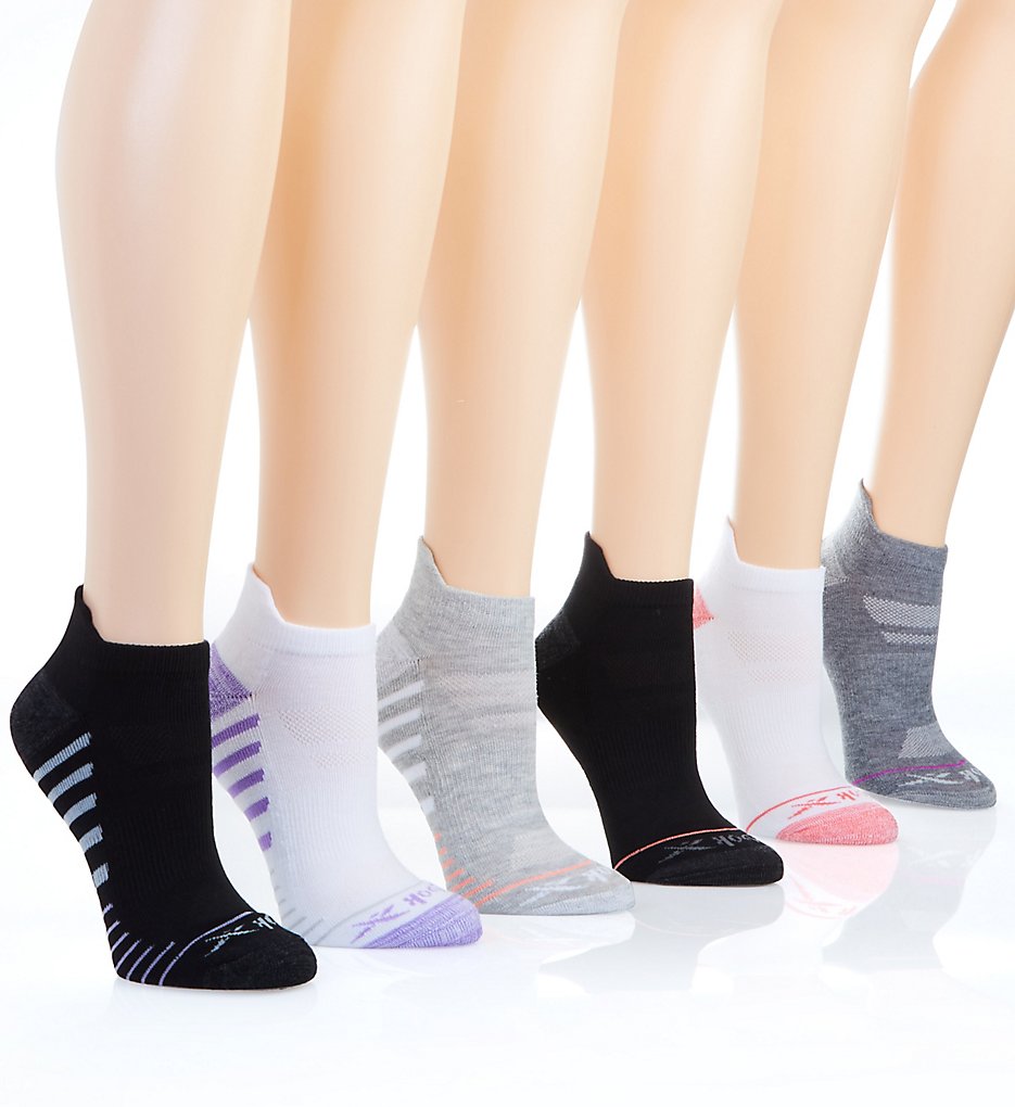 Terry Low Cut Socks - 6 Pack Black/White/Gray O/S by Reebok