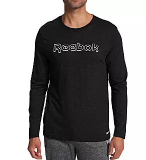Long Sleeve Crew Neck Graphic T-Shirt Charcoal Heather Grey M