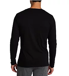 Long Sleeve Crew Neck Graphic T-Shirt Black S