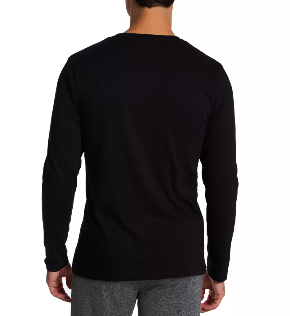 Long Sleeve Crew Neck Graphic T-Shirt Black S