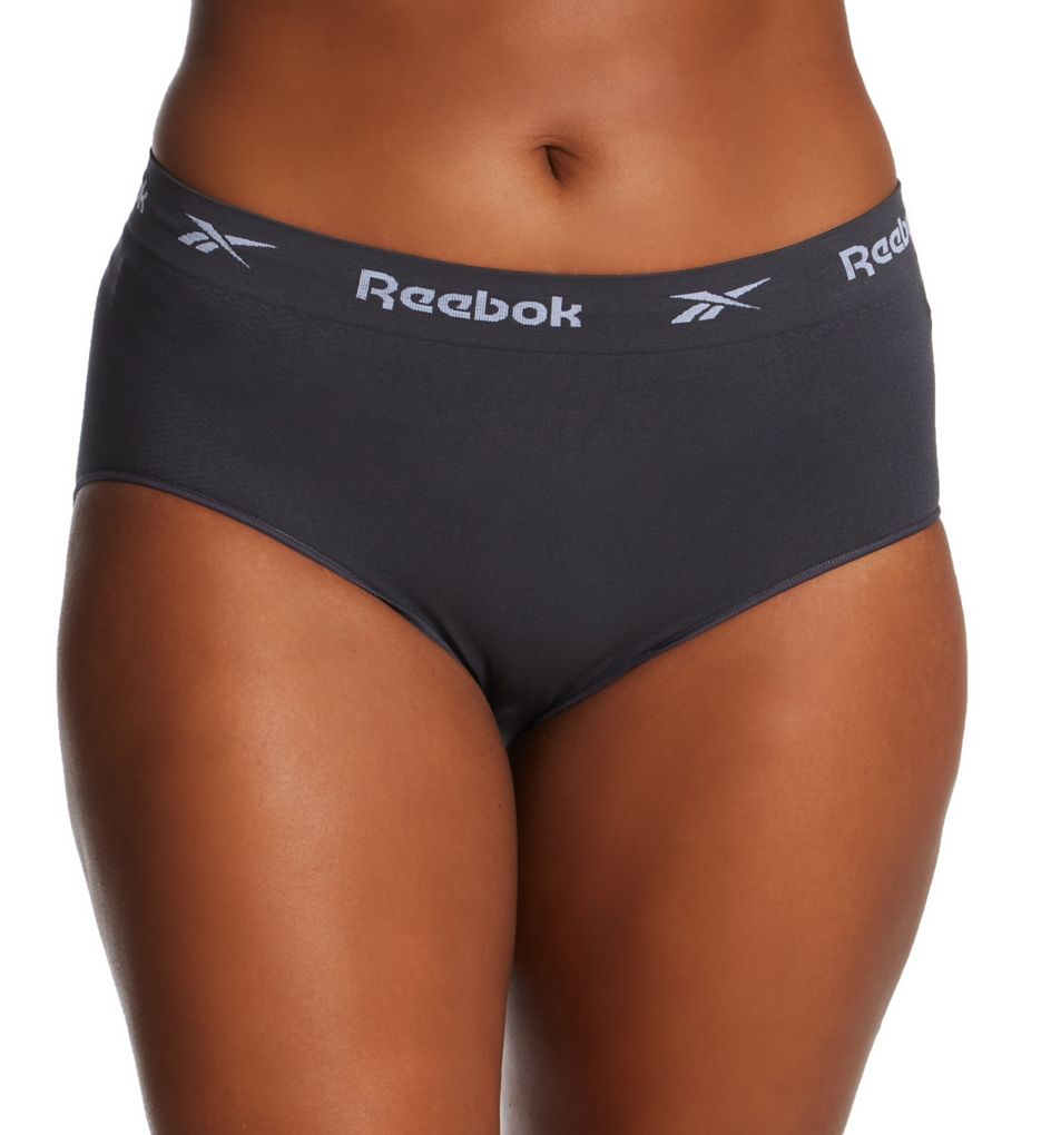 Plus Size Seamless Brief Panty - 5 Pack Black/Grey/Rose 1X by Reebok