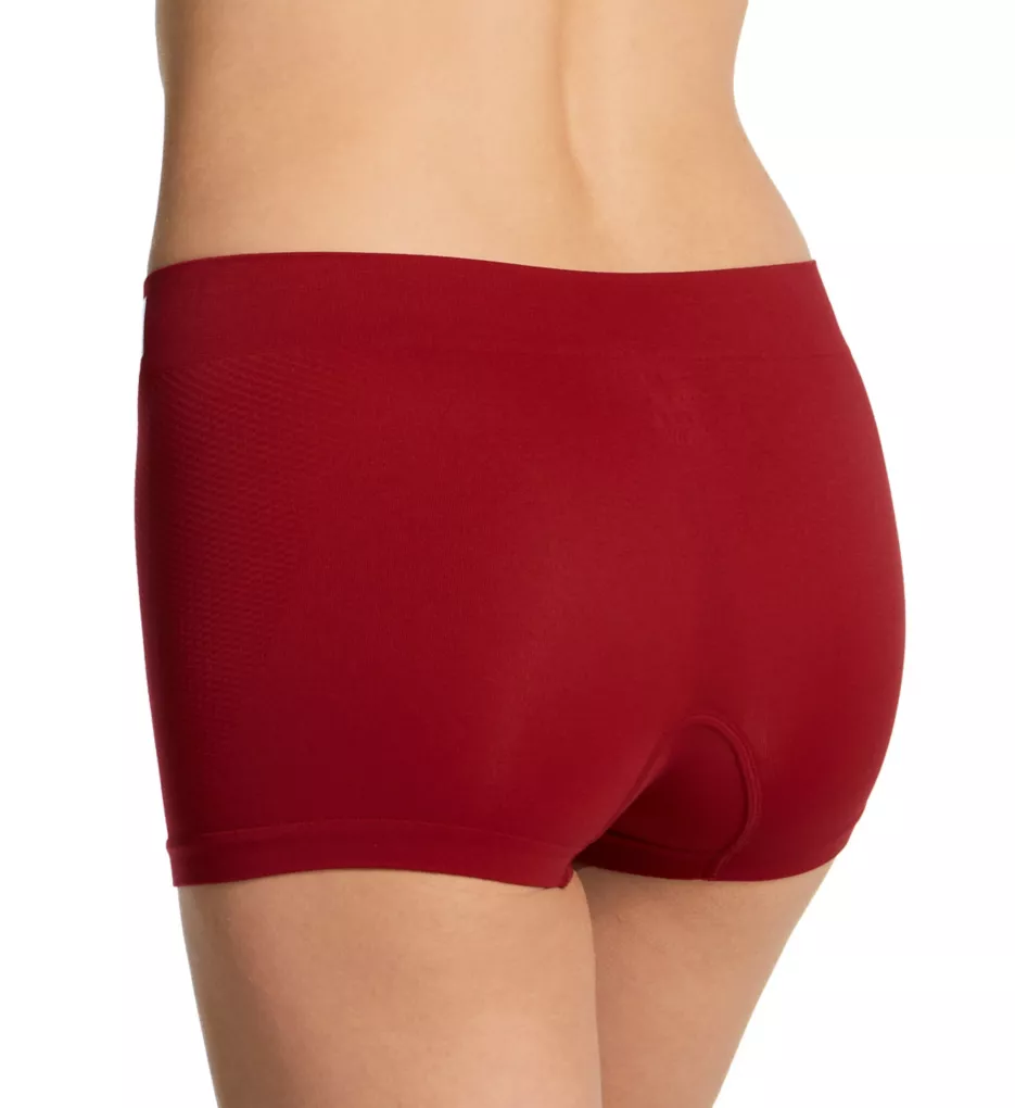 Seamless Boyshort Panty - 4 Pack Red/Gray/Black/Stripe M