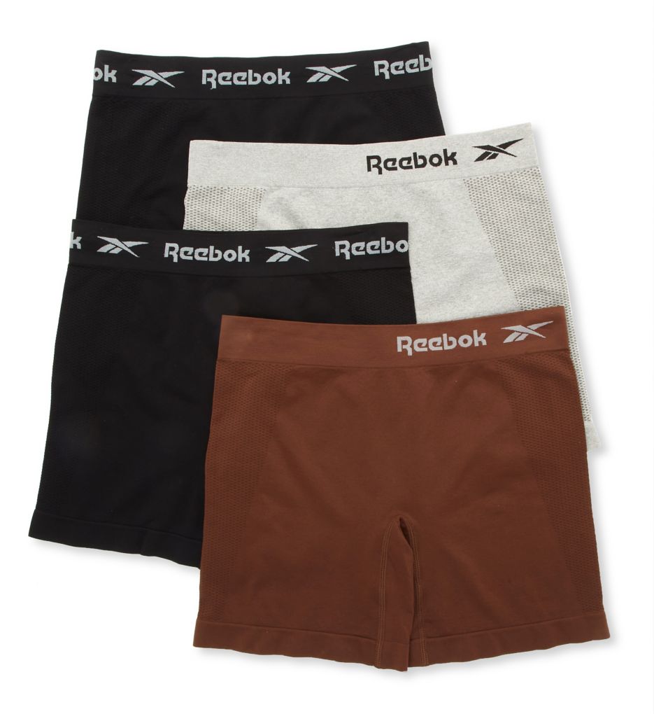 Reebok Women's Slipshorts - Long Leg Seamless Boyshorts (4 Pack),  Brown/Black/Grey/Black, 1X : : Clothing, Shoes & Accessories