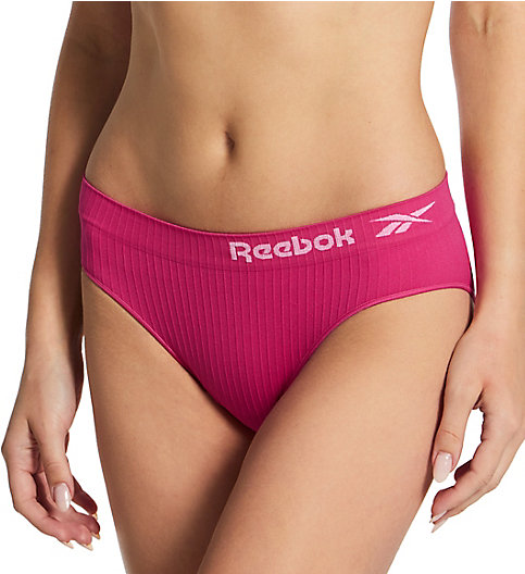 Reebok Women’s Underwear – Seamless High Waist Brief Panties (5 Pack),  Black/Grey/Pink, size Medium