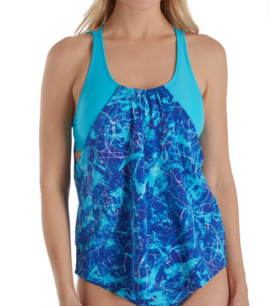 Marble Abstraction Tankini Swim Top-fs