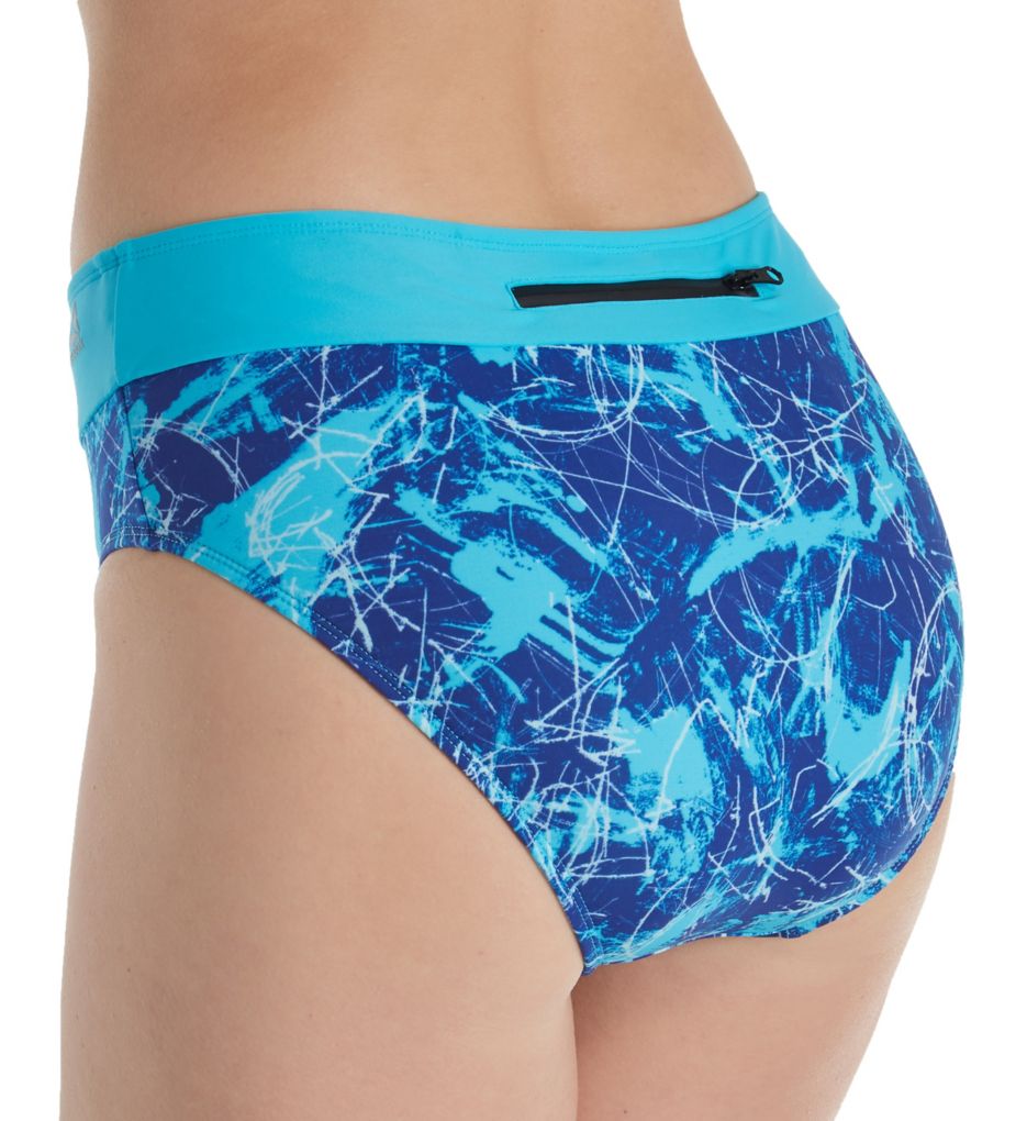 Marble Abstraction Drawcord Brief Swim Bottom